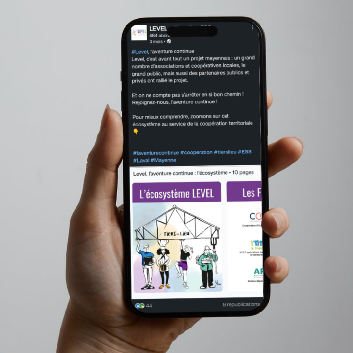 Level, tiers-lieux ESS à Laval : gestion des réseaux sociaux
